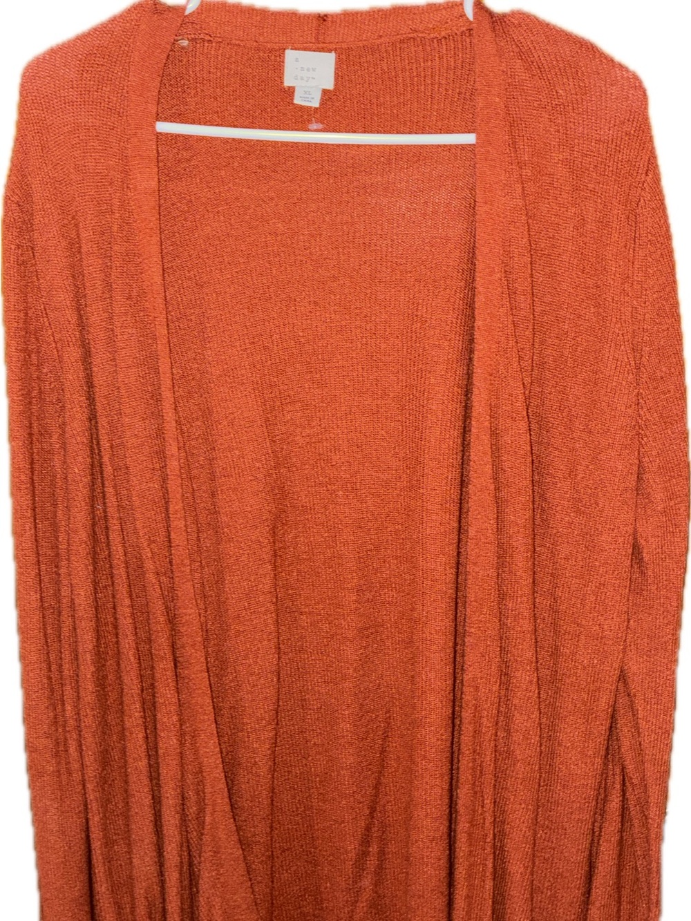 a new day Rust Orange Open-Front Knit Cardigan
